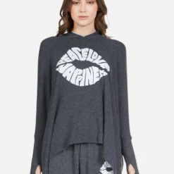 Wilma Happiness Lip -Outlet Sartoriax Store 1092 HAC 12735 BLK happiness lip hoodie lauren moshi 01