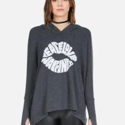 Wilma Happiness Lip -Outlet Sartoriax Store 1092 HAC 12735 BLK happiness lip hoodie lauren moshi 02