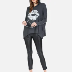 Wilma Happiness Lip -Outlet Sartoriax Store 1092 HAC 12735 BLK happiness lip hoodie lauren moshi 08