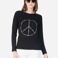 North Peace Bones -Outlet Sartoriax Store 1103 CSM 1E52 BLK peace bones cashmere sweater lauren moshi 01