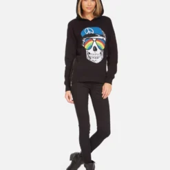 Corbin Rainbow Peace Skull -Outlet Sartoriax Store 1201 CSA 14459 BLK 02