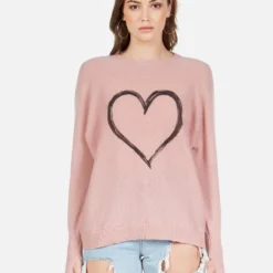 Ladona Spray Heart -Outlet Sartoriax Store 1209 CSM 12737 MAU spray heart cashmere sweater lauren moshi 01