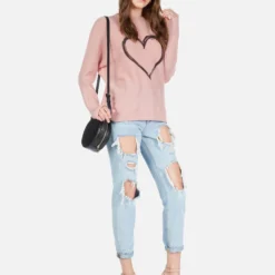 Ladona Spray Heart -Outlet Sartoriax Store 1209 CSM 12737 MAU spray heart cashmere sweater lauren moshi 05