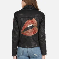 Posey Gold Chain Lip -Outlet Sartoriax Store 1322 LTR 22785 BLK chain lip leather moto jacket lauren moshi 03