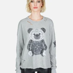 Portia Bandana Bear -Outlet Sartoriax Store Lauren Moshi Bandana Bear Distressed Pullover 2273 CHGH 13006 HEG 01
