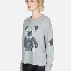 Portia Bandana Bear -Outlet Sartoriax Store Lauren Moshi Bandana Bear Distressed Pullover 2273 CHGH 13006 HEG 02
