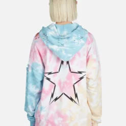 Koa Lightning Bolt Star -Outlet Sartoriax Store Lauren Moshi Lightning Bolt Star Tie Dye Hoodie 1337 CCFH 22999 KLDSCP 03