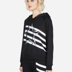 Mynx Lightning Bolt Star -Outlet Sartoriax Store Lauren Moshi Lightning Bolt Stripe Star Hoodie 1342 MSF 12996 BLK 01