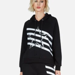Mynx Lightning Bolt Star -Outlet Sartoriax Store Lauren Moshi Lightning Bolt Stripe Star Hoodie 1342 MSF 12996 BLK 08