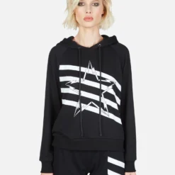Mynx Lightning Bolt Star -Outlet Sartoriax Store Lauren Moshi Lightning Bolt Stripe Star Hoodie 1342 MSF 12996 BLK 09