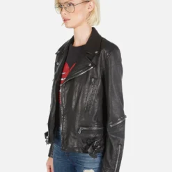 Posey Skeleton Hand Heart -Outlet Sartoriax Store Lauren Moshi Skeleton Hand Heart Leather Jacket 1322 LTR 2P110 BLK 05