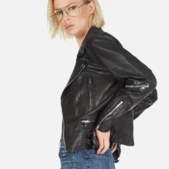 Posey Skeleton Hand Heart -Outlet Sartoriax Store Lauren Moshi Skeleton Hand Heart Leather Jacket 1322 LTR 2P110 BLK 09