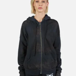 Koa Star Tiger -Outlet Sartoriax Store Lauren Moshi Star Tiger Zip Up Hoodie in Onyx Wash 1337 CCFH 22966 ONXWSH 01