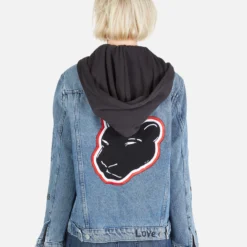 Stevie Varsity Panther -Outlet Sartoriax Store Lauren Moshi Varsity Panther Denim Jacket w Hood 1332 DNM 32906P11 VBLONX 03