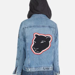 Stevie Varsity Panther -Outlet Sartoriax Store Lauren Moshi Varsity Panther Denim Jacket w Hood 1332 DNM 32906P11 VBLONX 05