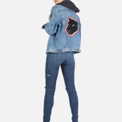 Stevie Varsity Panther -Outlet Sartoriax Store Lauren Moshi Varsity Panther Denim Jacket w Hood 1332 DNM 32906P11 VBLONX 11