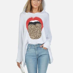 Wilma X Leopard Tongue -Outlet Sartoriax Store lauren moshi X leopard tongue oversized pullover hoodie 1092 HAC X13404 WHT 01
