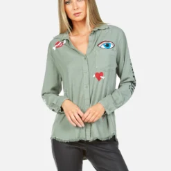 Sloane Bone Elements 9 Sloane Bone Elements -Outlet Sartoriax Store lauren moshi bone heart elements button up denim shirt 1221 LTW 33417P138 PNGRN 02