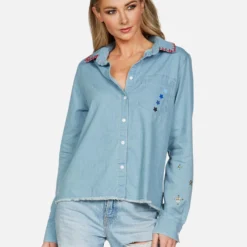 Solana Electric Evil Eye -Outlet Sartoriax Store lauren moshi electric evil crop button up denim shirt 1383 LDM 23192E90 SMLD 01