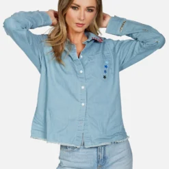 Solana Electric Evil Eye -Outlet Sartoriax Store lauren moshi electric evil crop button up denim shirt 1383 LDM 23192E90 SMLD 04