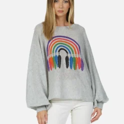 Sash Feather Rainbow -Outlet Sartoriax Store lauren moshi feather rainbow cashmere pullover 1247 CSM 13491 HEG 01