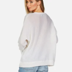 Ladona Peace Sign Hand -Outlet Sartoriax Store lauren moshi peace sign hand cashmere sweater 1209 CSM 13299 CRME 08