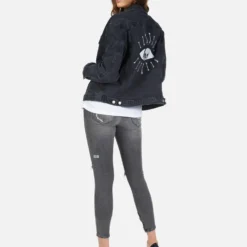 Spencer Skull Bone Eye -Outlet Sartoriax Store lauren moshi skull bone eye denim jacket 1299 DNM 22856 VBLK 04