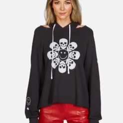 Autumn Happy Skull Flower -Outlet Sartoriax Store lauren moshi skull flower pullover hoodie 1347 FTL 13142 ONYX 02
