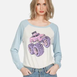 Nola Monster Truck -Outlet Sartoriax Store lauren moshi skull monster truck raglan tee 2183 TNC 13266 FDWTPRLB 01