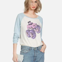 Nola Monster Truck -Outlet Sartoriax Store lauren moshi skull monster truck raglan tee 2183 TNC 13266 FDWTPRLB 05
