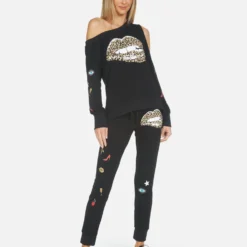 Jess Leopard Lip 14 Jess Leopard Lip -Outlet Sartoriax Store lauren moshi slim jogger jess leopard lip made in los angeles usa 4074 MSF 14294 BLK 03