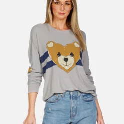 Chrissy Heart Teddy 15 Chrissy Heart Teddy -Outlet Sartoriax Store lauren moshi striped heart teddy thermal pullover 1387 THR 13276 HEG 05