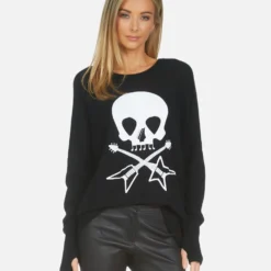 Ladona Music Skull -Outlet Sartoriax Store lauren moshi womens clothing made in usa 1209 CSM 14295 BLK 03