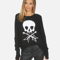 Ladona Music Skull -Outlet Sartoriax Store lauren moshi womens clothing made in usa 1209 CSM 14295 BLK 04